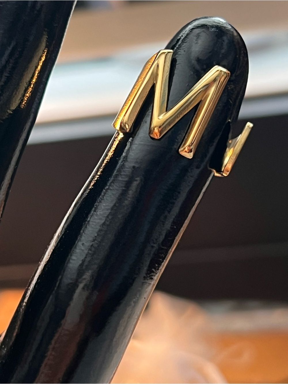 Plunder Gold tone Initial 'M' Open Ring